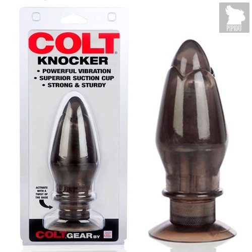 Анальная вибропробка COLT Knocker - Smoke, цвет серый - California Exotic Novelties