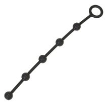 Черная анальная цепочка с кольцом - 30 см., цвет черный - Oyo
