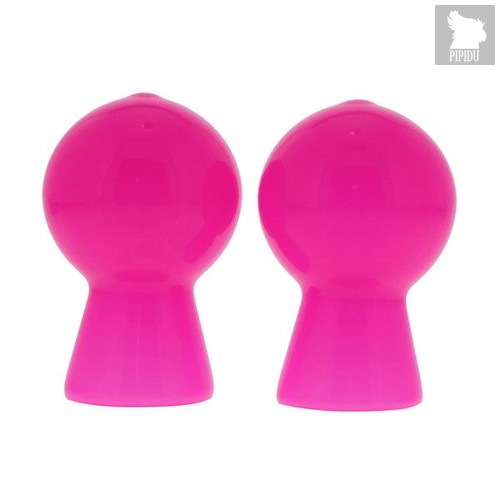 Розовые вакуумные помпы для сосков NIPPLE SUCKER PAIR IN SHINY PINK, цвет розовый - Nanma (NMC)