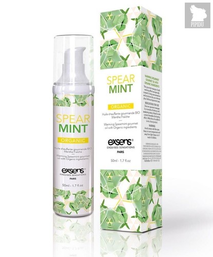 Разогревающее массажное масло Gourmet Spearmint Organic с органическими ингредиентами - 50 мл. - exsens