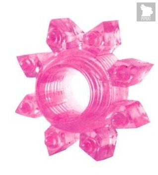 Розовое эрекционное кольцо Cockring star, цвет розовый - Bioritm