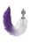 Серебристая анальная пробка с фиолетовым хвостом Starlit, цвет фиолетовый - Lola Toys