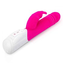 Розовый пульсирующий вибромассажер G-Spot Thrusting Rabbit - 24 см., цвет розовый - Rabbit Essentials