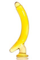 Жёлтый стимулятор-банан из стекла - 16,5 см, цвет желтый - Sexus