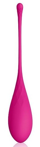 Ярко-розовый тяжелый каплевидный вагинальный шарик со шнурком, цвет розовый - Bioritm