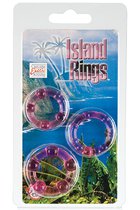 Набор из трех розовых колец разного размера Island Rings, цвет розовый - California Exotic Novelties