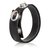 Утяжка Leather 3-Snap Ring, цвет черный - California Exotic Novelties