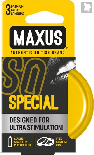 Презервативы с точками и рёбрами в железном кейсе MAXUS Special - 3 шт. - maxus