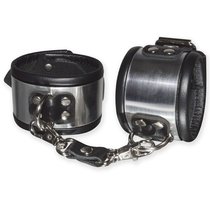 Эффектные серебристо-черные наручники с металлическим блеском, цвет серебряный/черный - Sitabella