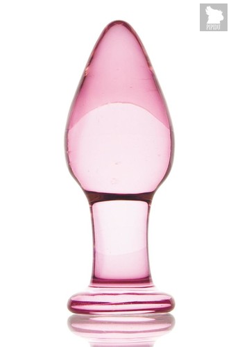Стеклянная анально-вагинальная пробка - 11 см, цвет розовый - Sexus