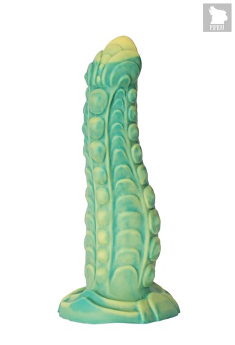 Зелёный фаллоимитатор с чешуйками Аллигатор - 22 см - Erasexa