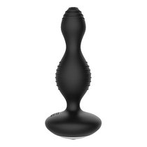 Чёрная анальная пробка с электростимуляцией E-Stimulation Vibrating Buttplug - 14 см, цвет черный - Shots Media