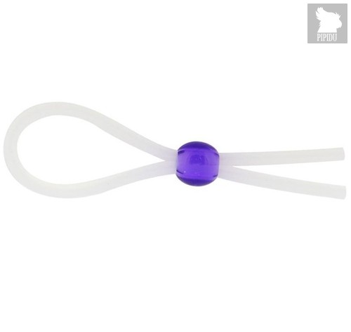 Прозрачное лассо с фиолетовой бусиной SILICONE COCK RING WITH BEAD LAVENDER, цвет прозрачный - Nanma (NMC)