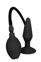 Чёрная анальная пробка с функцией расширения MENZSTUFF SMALL INFLATABLE PLUG- 12,5 см, цвет черный - Dream toys