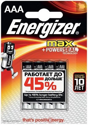 Батарейки Energizer MAX E92/AAA 1,5V - 4 шт. - Energizer
