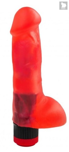 Красный гелевый вибратор №5 - 16 см, цвет красный - МиФ