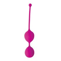 Ярко-розовые двойные вагинальные шарики Cosmo с хвостиком для извлечения, цвет розовый - Bioritm