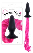 Анальная пробка с розовым хвостом Unicorne Tails, цвет малиновый - NS Novelties