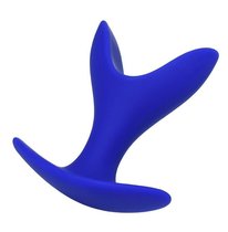 Синяя силиконовая расширяющая анальная пробка Bloom - 8,5 см