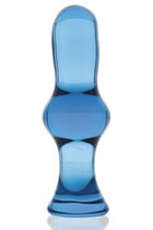 Голубая стеклянная анальная втулка - 12 см, цвет голубой - Sexus