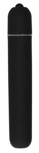 Черная вибропуля Bullet Vibrator Extra Long - 10,5 см., цвет черный - Shots Media