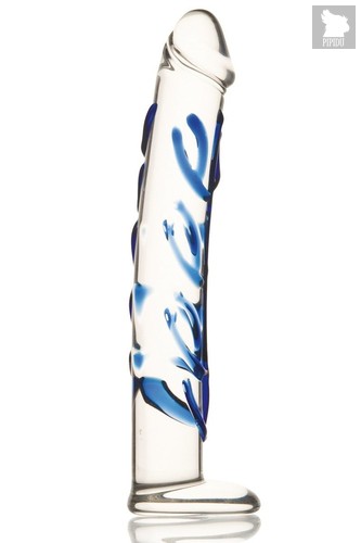 Эксклюзивный фаллос из стекла ручной работы - 18 см, цвет прозрачный - Sexus