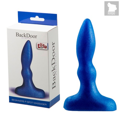Синий анальный стимулятор Beginners p-spot massager - 11 см, цвет синий - Lola Toys