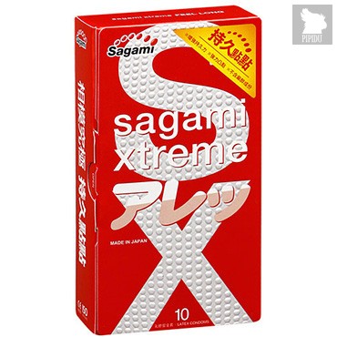SAGAMI Xtreme Feel Long 10шт. Презервативы ультрапрочные, латекс 0,09 мм - Sagami