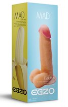 Телесный фаллоимитатор Mad Banana из киберкожи с присоской - 19 см, цвет телесный - Egzo