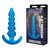 Голубая анальная елочка Medium Beaded Plug - 11,4 см., цвет голубой - Blue Line
