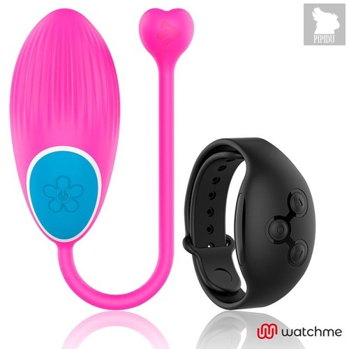 Розовое виброяйцо с черным пультом-часами Wearwatch Egg Wireless Watchme, цвет розовый - Dreamlove