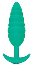 Зеленый ребристый анальный виброплаг Twist - 13,5 см., цвет зеленый - B-vibe