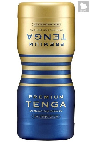 Мастурбатор TENGA Premium Dual Sensation Cup, цвет синий - Tenga