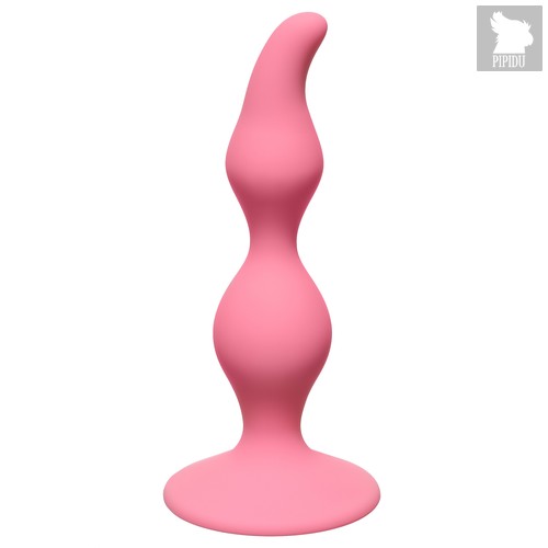 Розовая анальная пробка Curved Anal Plug Pink - 12,5 см - Lola Toys