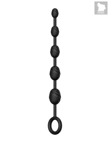 Черная анальная цепочка №03 Anal Chain - 30 см., цвет черный - Erozon