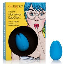 Вибратор Mini Marvels Silicone Marvelous Eggciter, цвет голубой - California Exotic Novelties