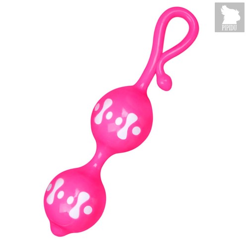 Розовые вагинальные шарики с узором Orgasmic, цвет розовый - Baile