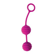 Ярко-розовые вагинальные шарики с ребрышками Cosmo, цвет розовый - Bioritm