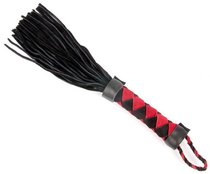 Черная плеть с красно-черным рисунком на рукояти - 26 см., цвет красный/черный - Bioritm
