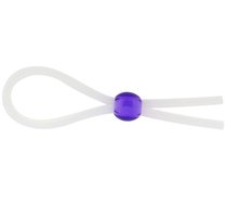 Прозрачное лассо с фиолетовой бусиной SILICONE COCK RING WITH BEAD LAVENDER, цвет прозрачный - Nanma (NMC)