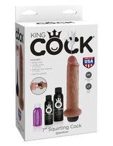 Фаллоимитатор с функцией семяизвержения загорелый King Cock 7 Squirting Cock Tan, цвет телесный - Pipedream