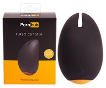 Чёрный клиторальный вибростимулятор Turbo Clit Stim