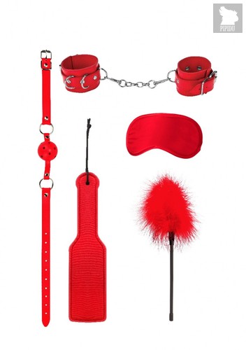 Красный игровой набор БДСМ Introductory Bondage Kit №4, цвет красный - Shots Media