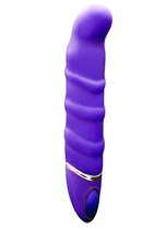 Фиолетовый перезаряжаемый вибратор с ребрышками PROVIBE - 14 см., цвет фиолетовый - Nanma (NMC)