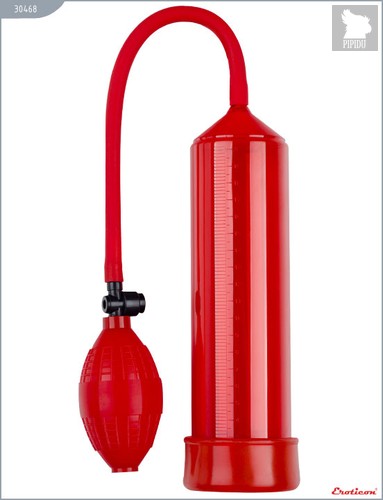 Помпа вакуумная Eroticon PUMP X1 с грушей, красная, 60х230 мм, 30468, цвет красный - Eroticon
