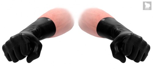 Черные латексные перчатки для фистинга Latex Short Glove, цвет черный - Shots Media