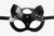 Черная кожаная маска "Кошка" с ушками, цвет черный - МиФ