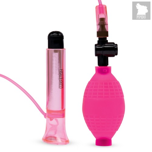 Розовый вакуумный стимулятор для клитора с вибрацией Vibrating Clitoral Pump with Quick Release, цвет розовый - Lux Fetish