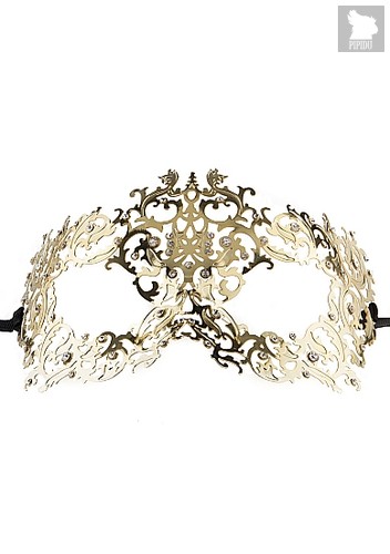 Золотистая металлическая маска Forrest Queen Masquerade - Shots Media