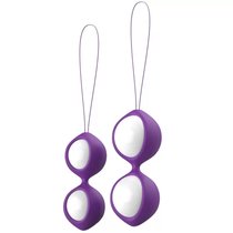 Фиолетово-белые вагинальные шарики Bfit Classic, цвет белый/фиолетовый - B Swish